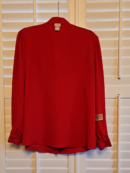 Chico's Women's Ruffle Front Blouse - Red - Picture 4 of 5